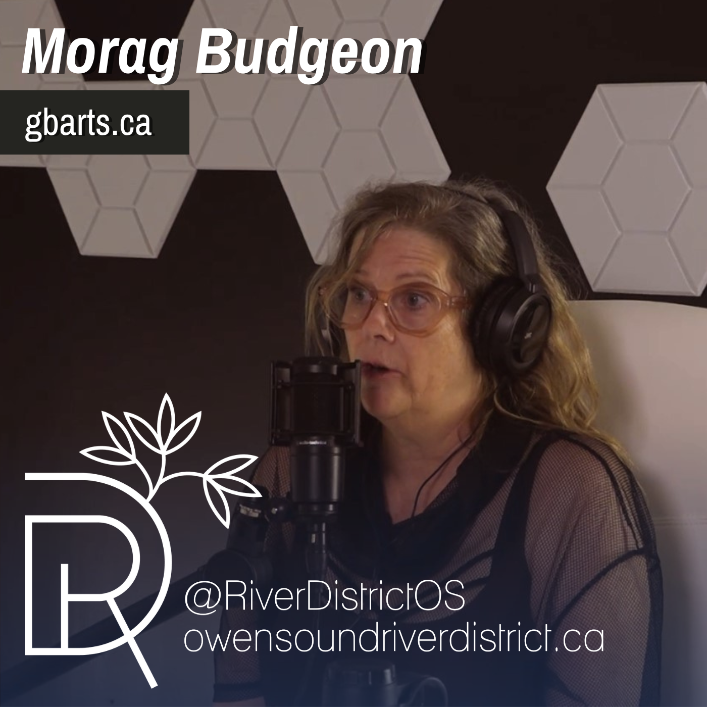 Morag Budgeon in podcast studio