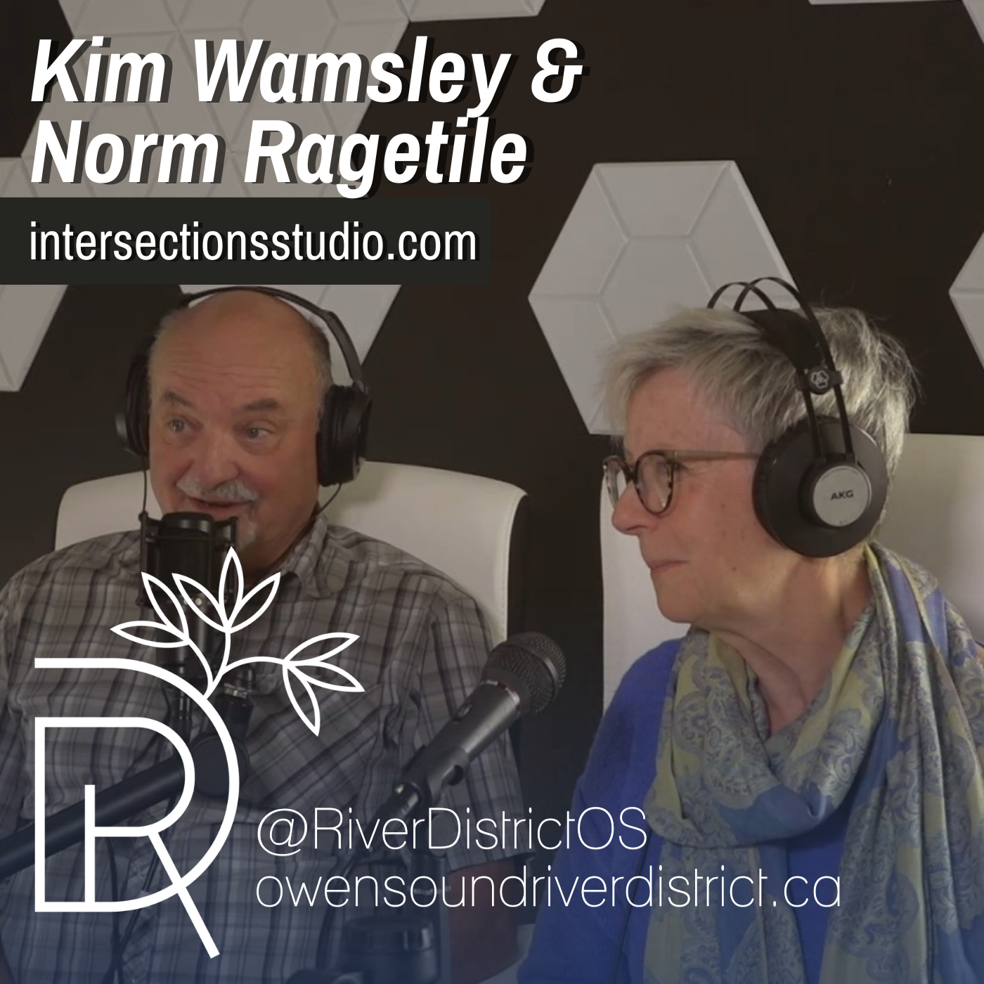 Intersections Wood Collaborative - Kim Wamsley & Norm Ragetile in podcast studio